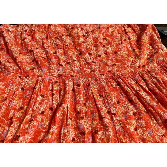 Market & Melrose Orange Floral Romper V-Neck Pockets Side Zipper Large NWT - Picture 15 of 15